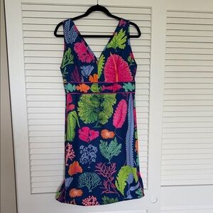 Gretchen Scott Designs Multicolor Leaf Print Dress